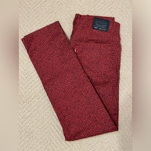 🥉 Levi’s 510 Women’s Super Skinny Jeans 30x30 Abstract Print Red Black